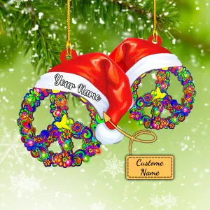 Custom Shaped Ornament - Hippie Xmas - 767