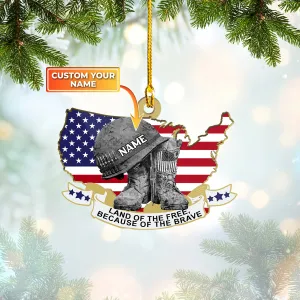 Custom Shaped Ornament - Land Of The Free - 276 - Veteran