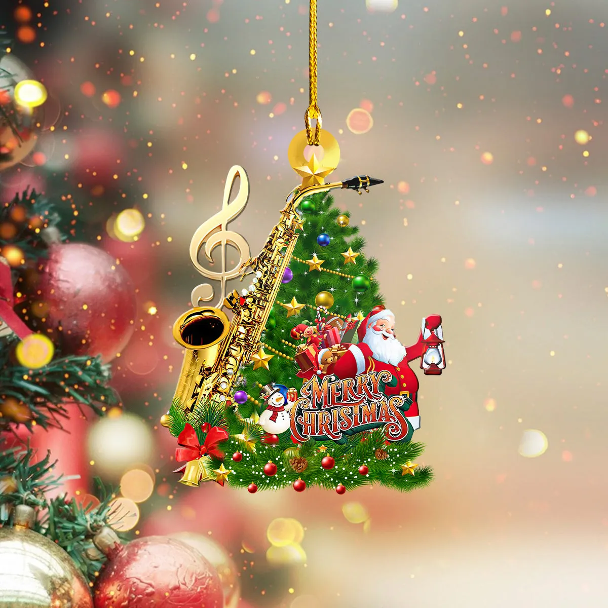 Custom Shaped Ornament - Saxophone 037