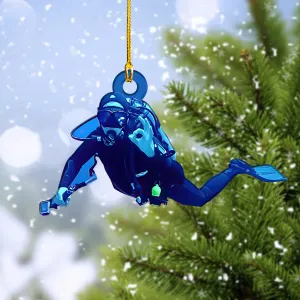 Custom Shaped Ornament - Scuba Diving 02