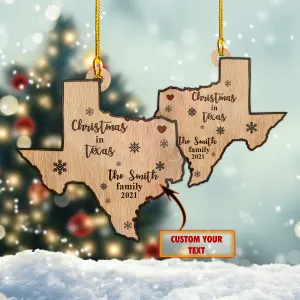 Custom Shaped Ornament - Texas - 649