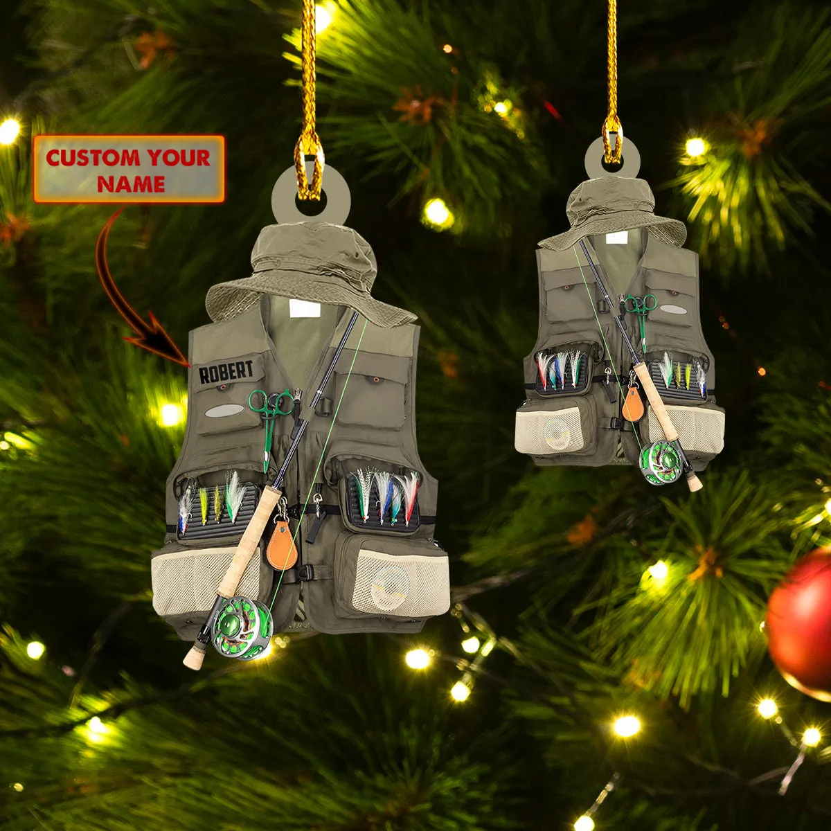 Custom Shaped Ornament - Waistcoat Fishing 3
