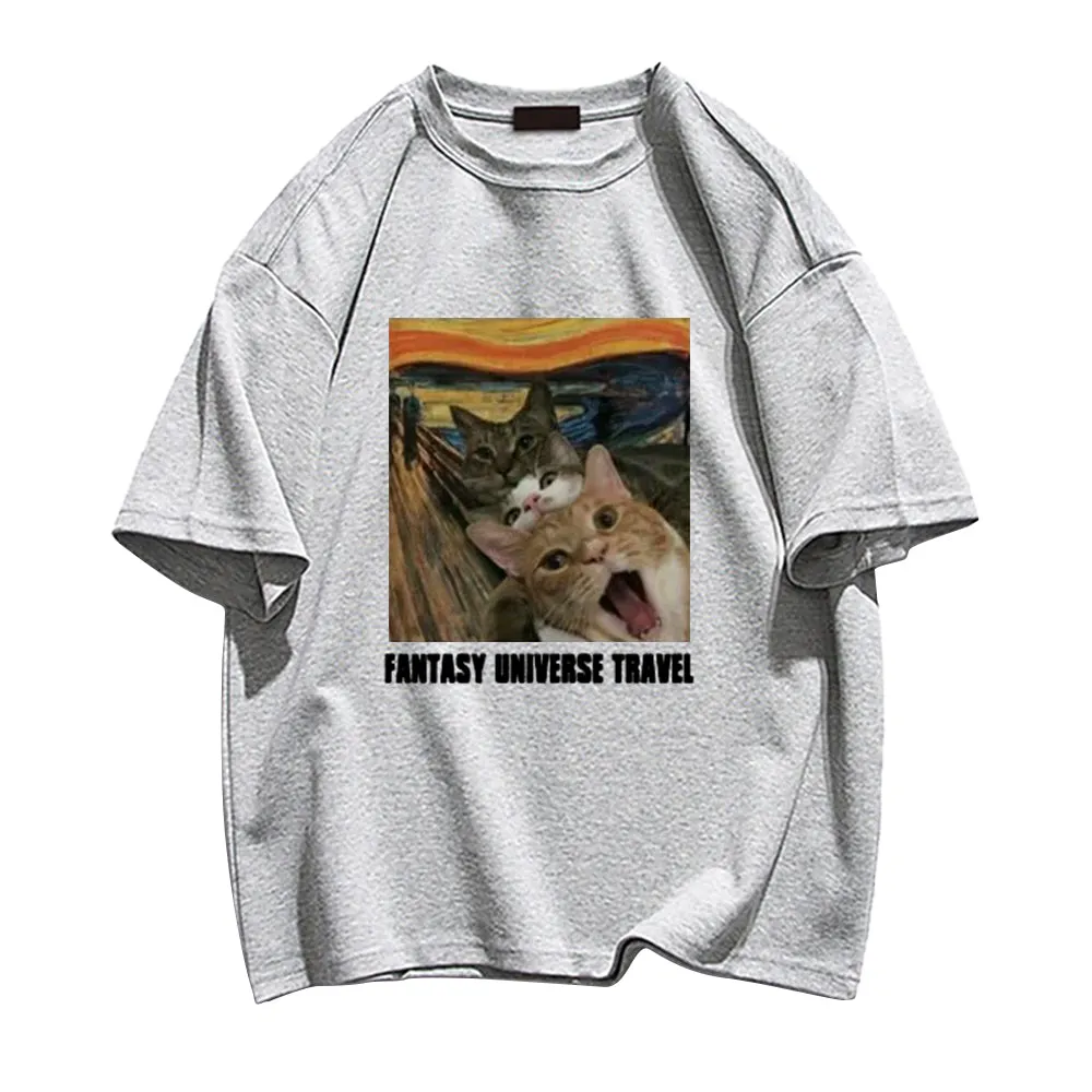 Cute Van Gogh Three Cat Screams T-shirt