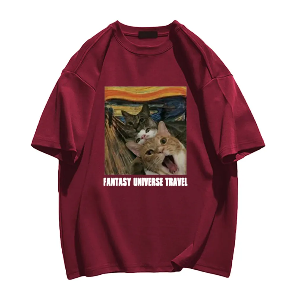 Cute Van Gogh Three Cat Screams T-shirt