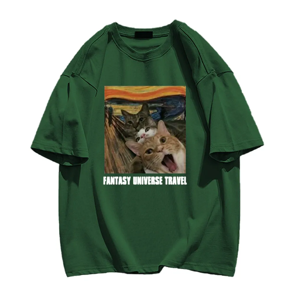 Cute Van Gogh Three Cat Screams T-shirt