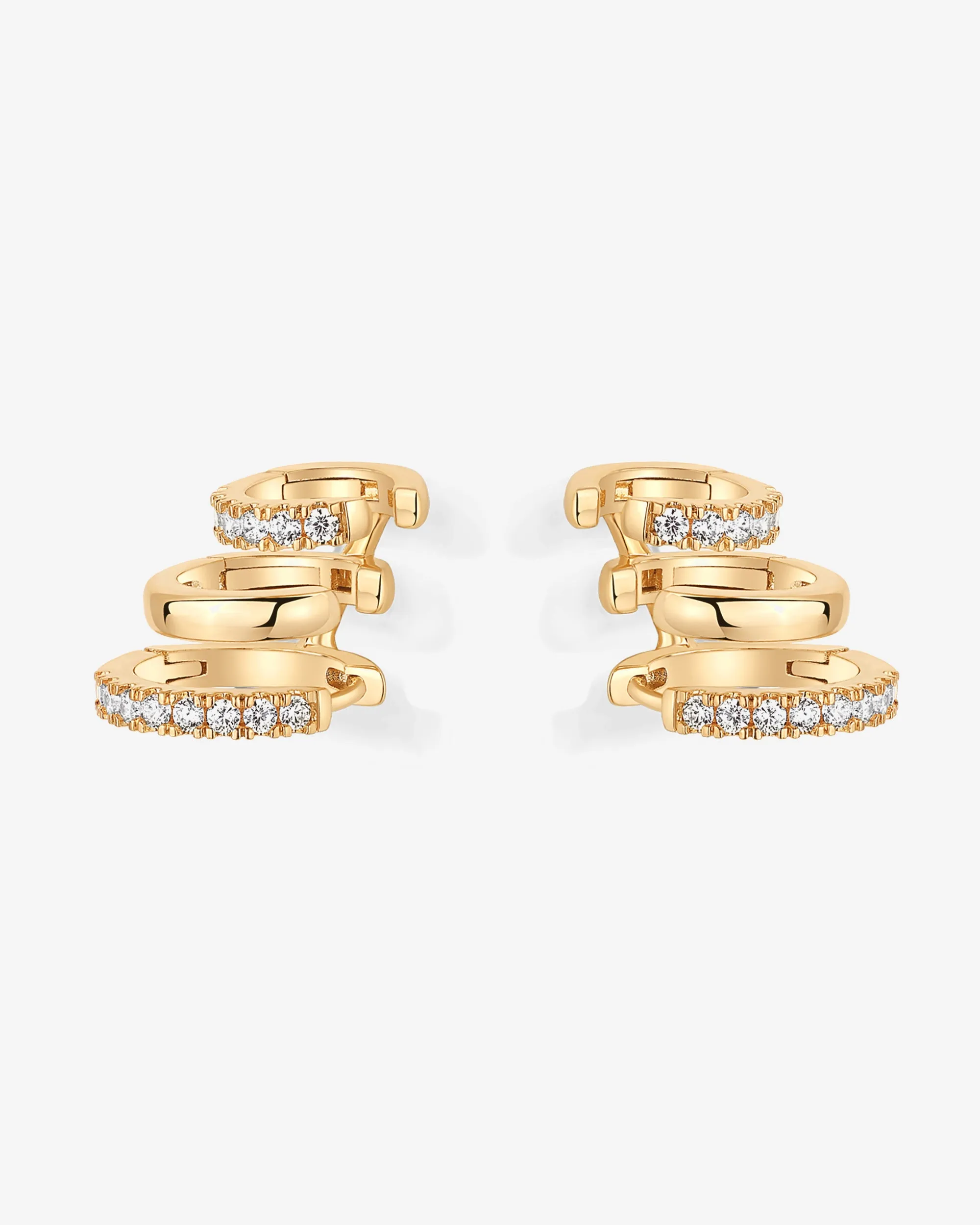 CZ Multi Hoop No Piercing Earring