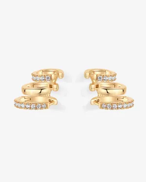 CZ Multi Hoop No Piercing Earring