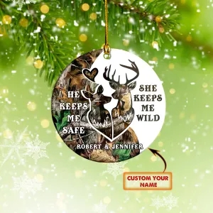Deer - Couple - Custom Ornament - 452