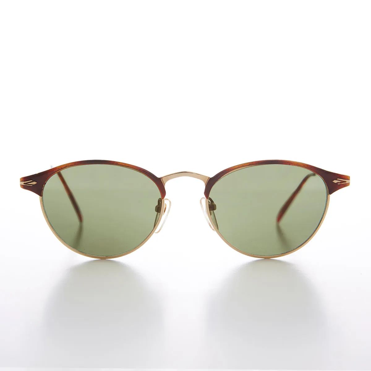 Delicate Browline Oval Lens Vintage Sunglass - Kaia