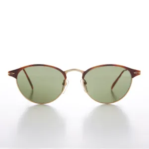 Delicate Browline Oval Lens Vintage Sunglass - Kaia