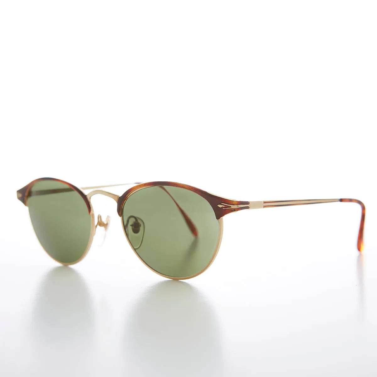 Delicate Browline Oval Lens Vintage Sunglass - Kaia