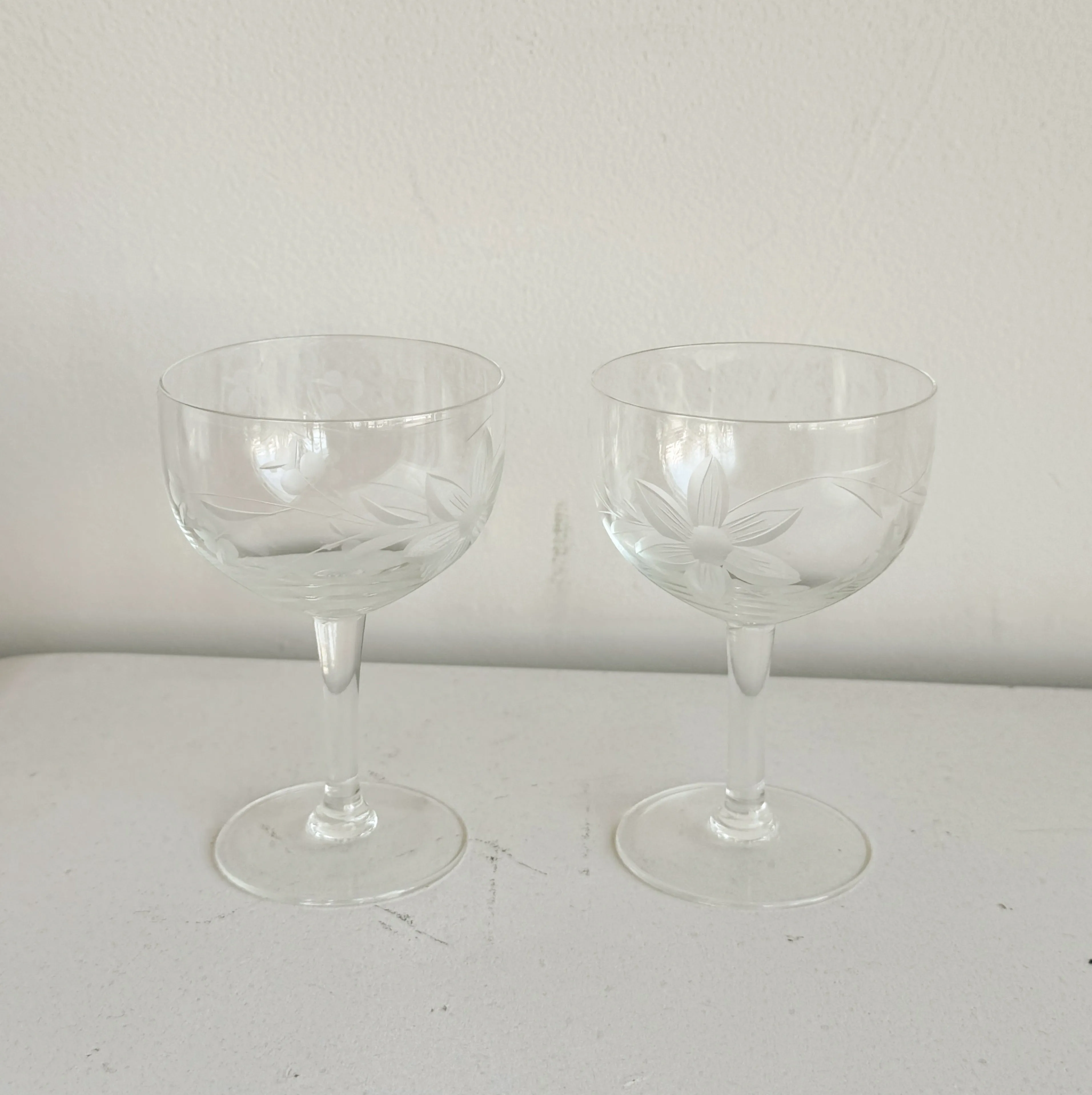 Delicate Floral Coup Glasses