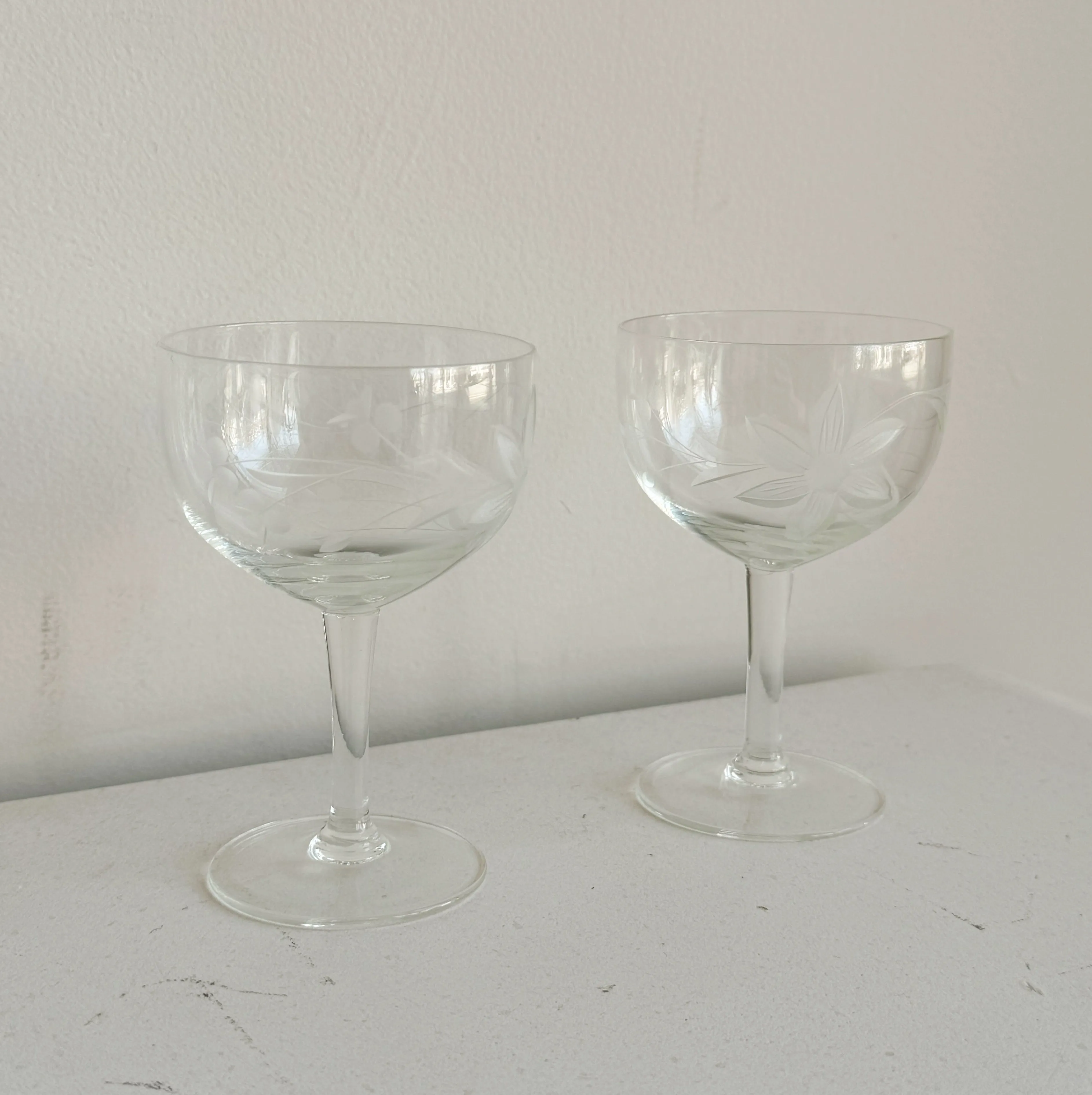 Delicate Floral Coup Glasses