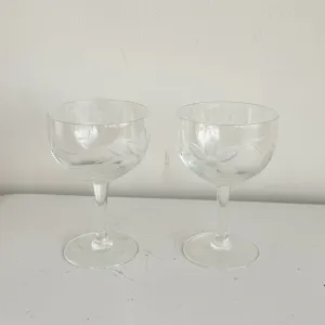 Delicate Floral Coup Glasses