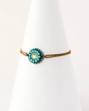 Delicate teal green Swarovski bracelet