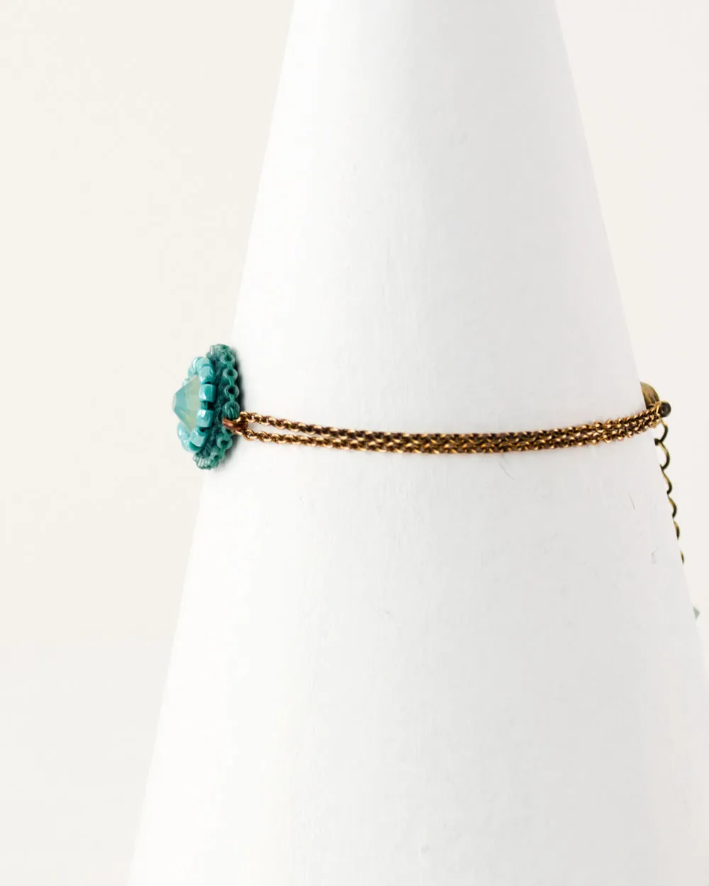 Delicate teal green Swarovski bracelet