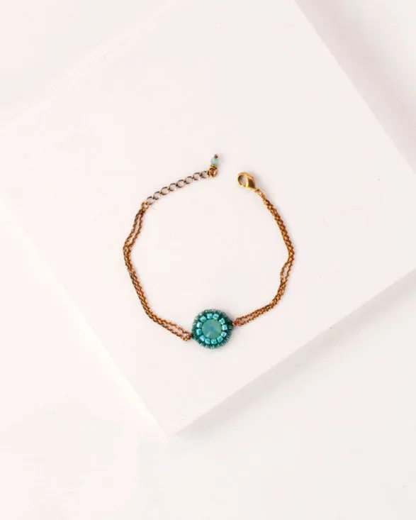 Delicate teal green Swarovski bracelet
