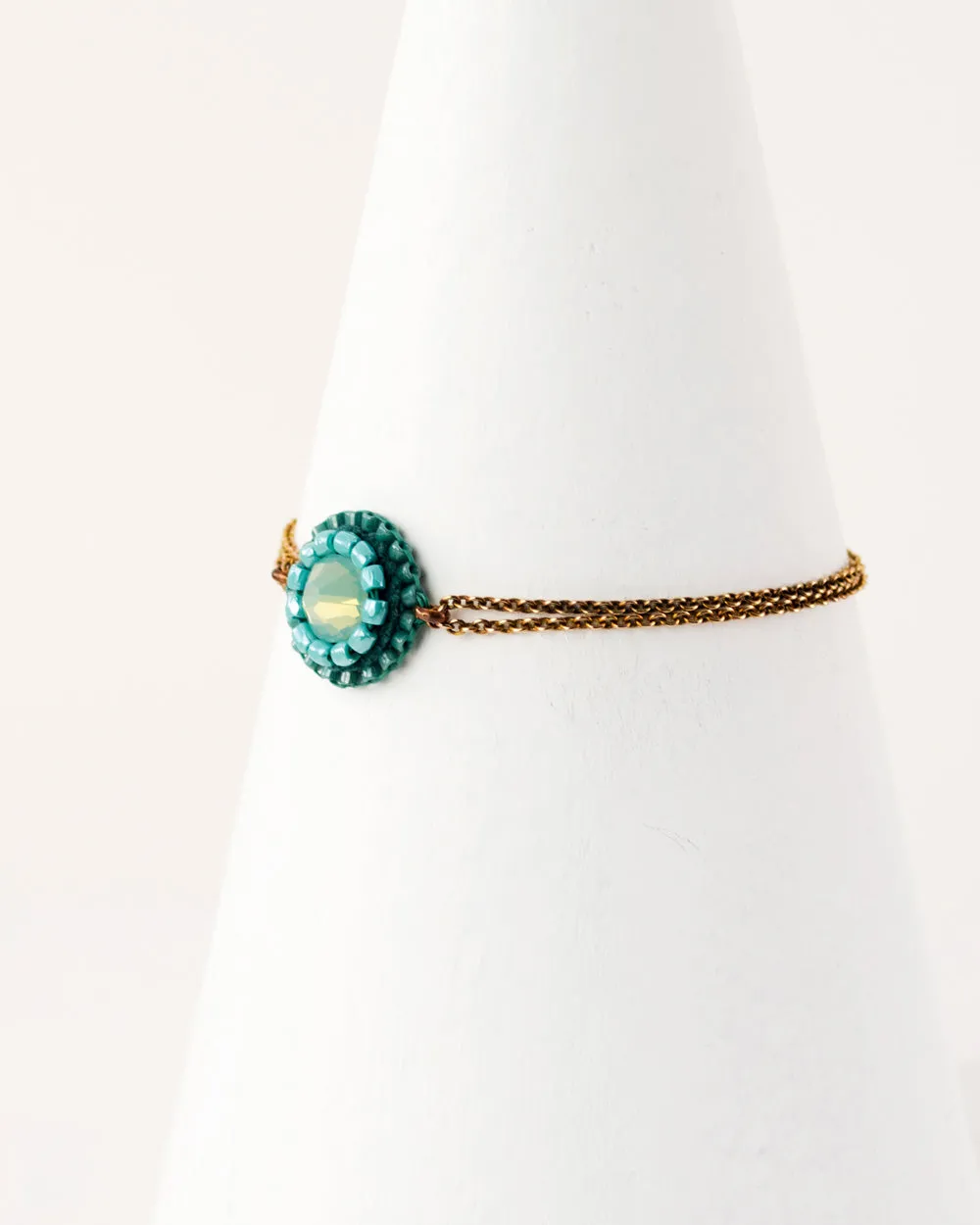 Delicate teal green Swarovski bracelet