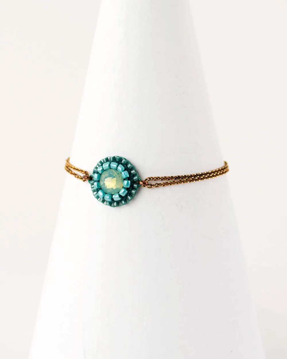 Delicate teal green Swarovski bracelet