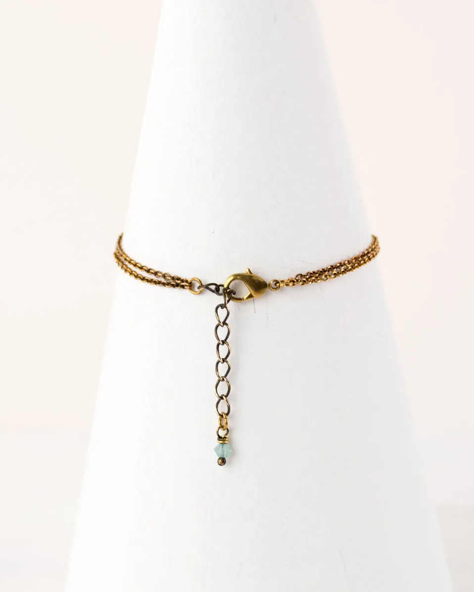 Delicate teal green Swarovski bracelet