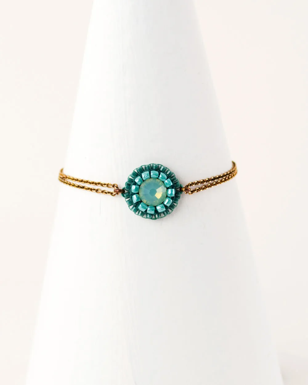 Delicate teal green Swarovski bracelet