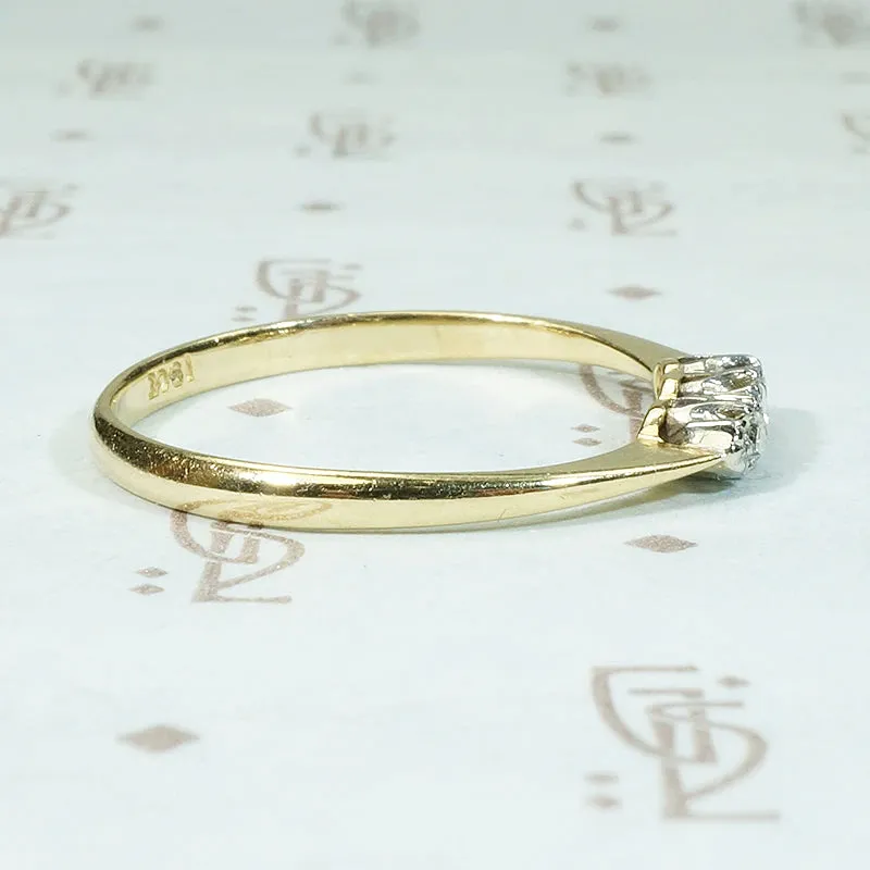 Delicate Three Diamond Wedding Band