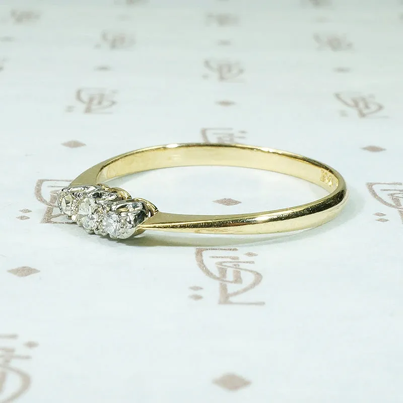 Delicate Three Diamond Wedding Band