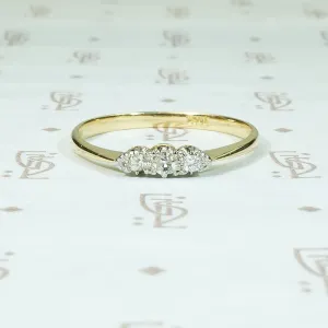 Delicate Three Diamond Wedding Band