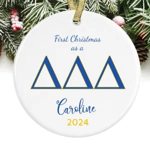 Delta Delta Delta Christmas Ornament Gift for Tri Delta Sorority Ornament, Tri Delta Holiday Christmas Gift, Personalized Name, Sorority Ornament 03