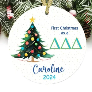 Delta Delta Delta Christmas Ornament Gift for Tri Delta Sorority Ornament, Tri Delta Holiday Christmas Gift, Personalized Name, Sorority Ornament 07