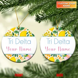 Delta Delta Delta Christmas Ornament Gift for Tri Delta Sorority Ornament, Tri Delta Holiday Christmas Gift, Personalized Name, Sorority Ornament 09