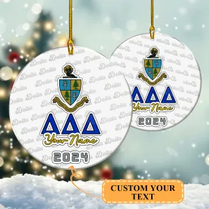 Delta Delta Delta Christmas Ornament Gift for Tri Delta Sorority Ornament, Tri Delta Holiday Christmas Gift, Personalized Name, Sorority Ornament 10