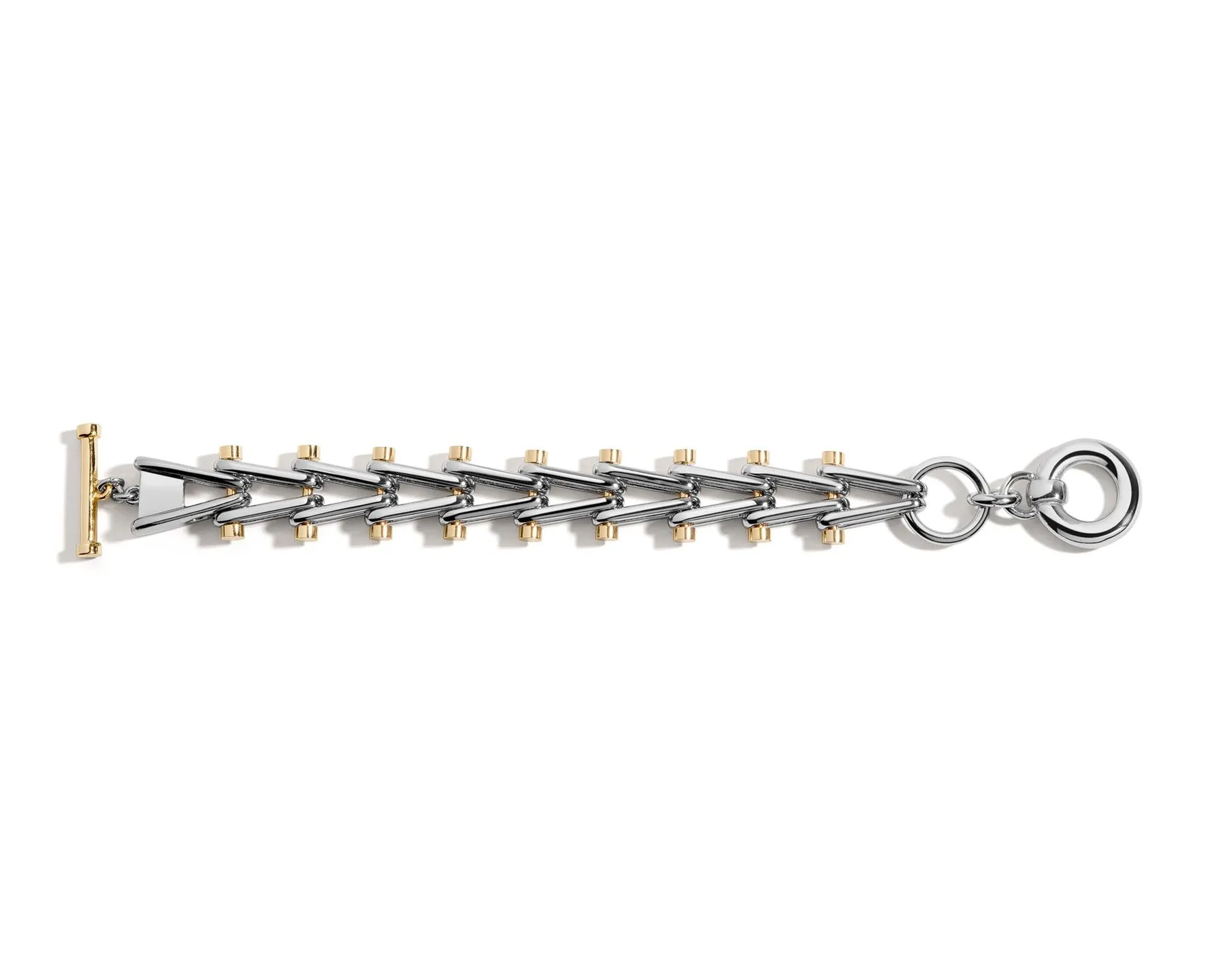Demarson Lexington Ladder Bracelet in Gold/Silver/Crystal