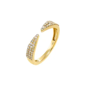 Diamond Pave Open Claw Ring 14K