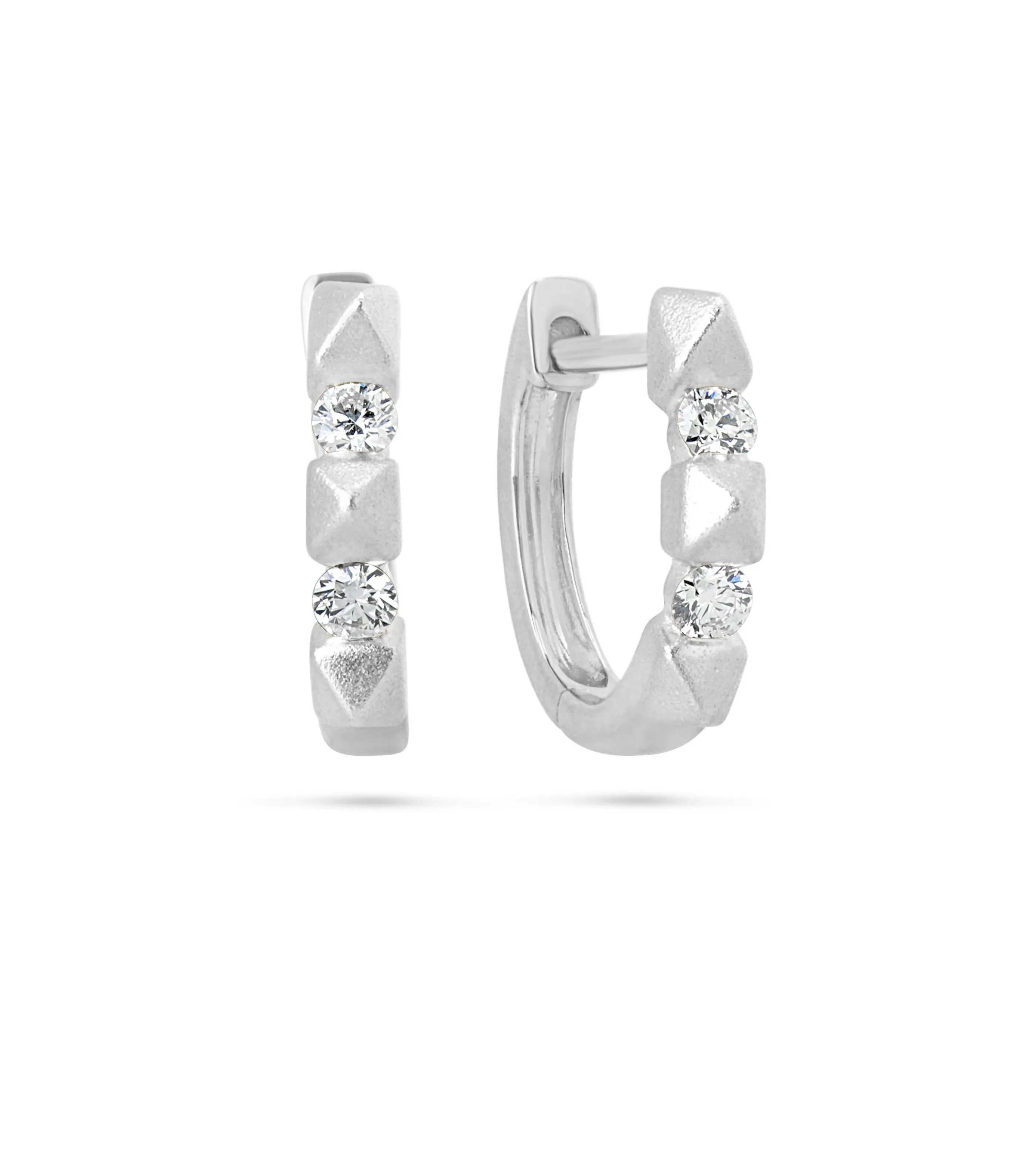 Diamond Spike Huggie Earring