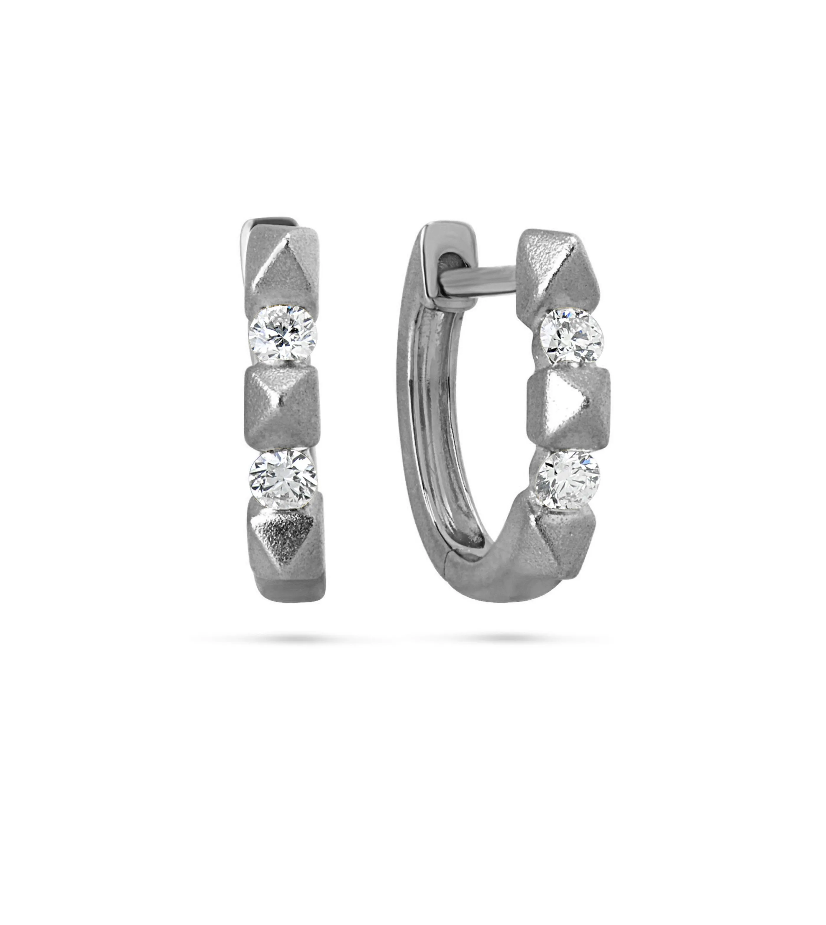 Diamond Spike Huggie Earring