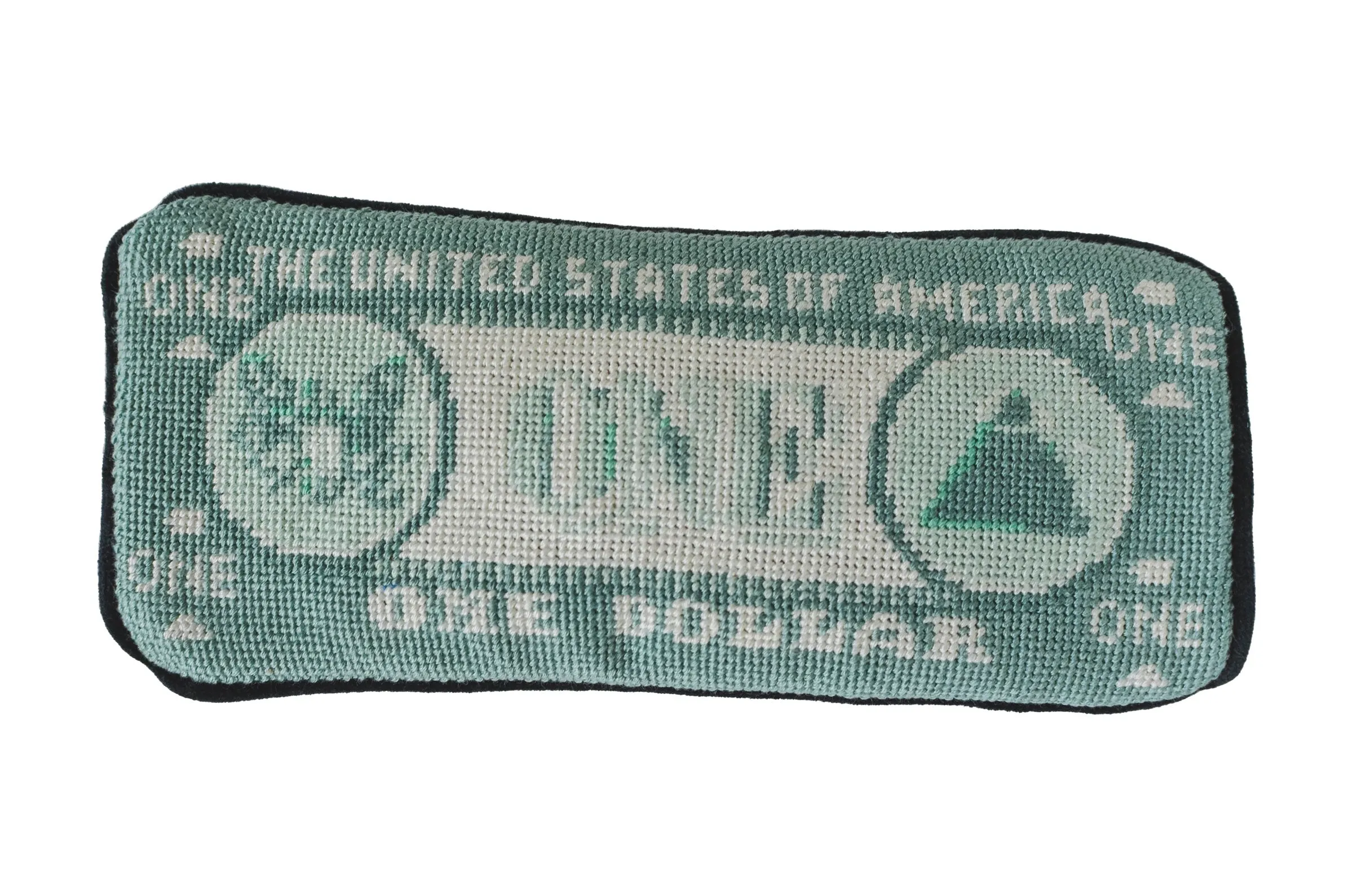 Dollar Bill Needlepoint Sunglasses Case