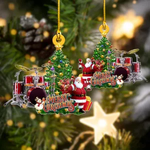 Drum 002 - Merry Christmas - Shaped Ornament