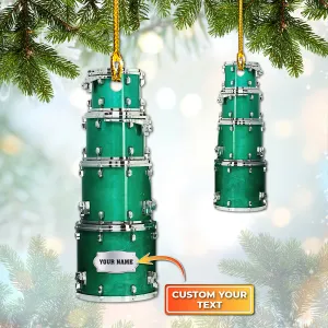 Drum, Drummer, Christmas Drum Set Shaped Ornament 03