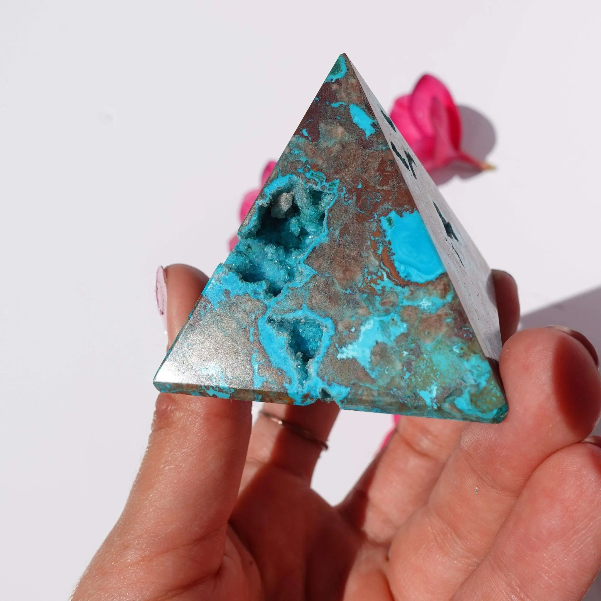 Druzy Chrysocolla Pyramids