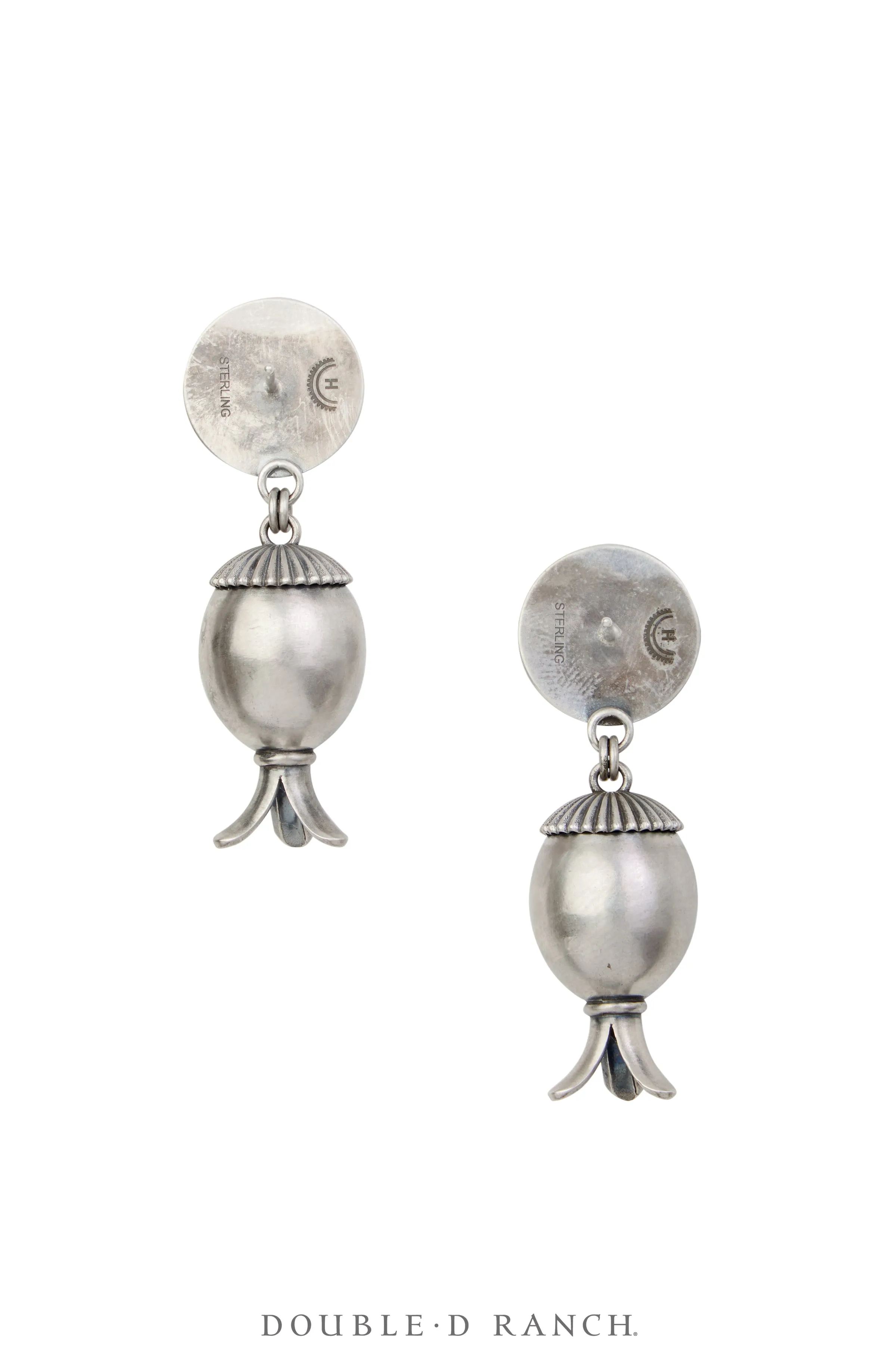 Earrings, Blossom, Sterling Silver, Acorn Blossom, Dennis Hogan Hallmark, Contemporary, 1845
