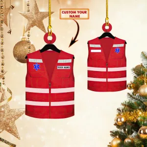 EMS EMT Paramedic - CSO - (RED) Waistcoat EMT Paramedic Ornament
