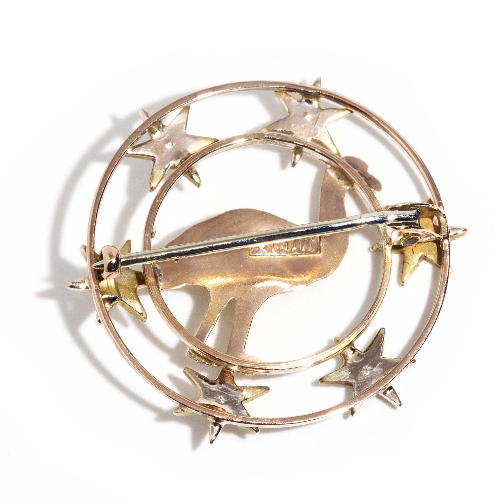 Estelle 1930s 9ct Gold Emu Seed Pearl Brooch
