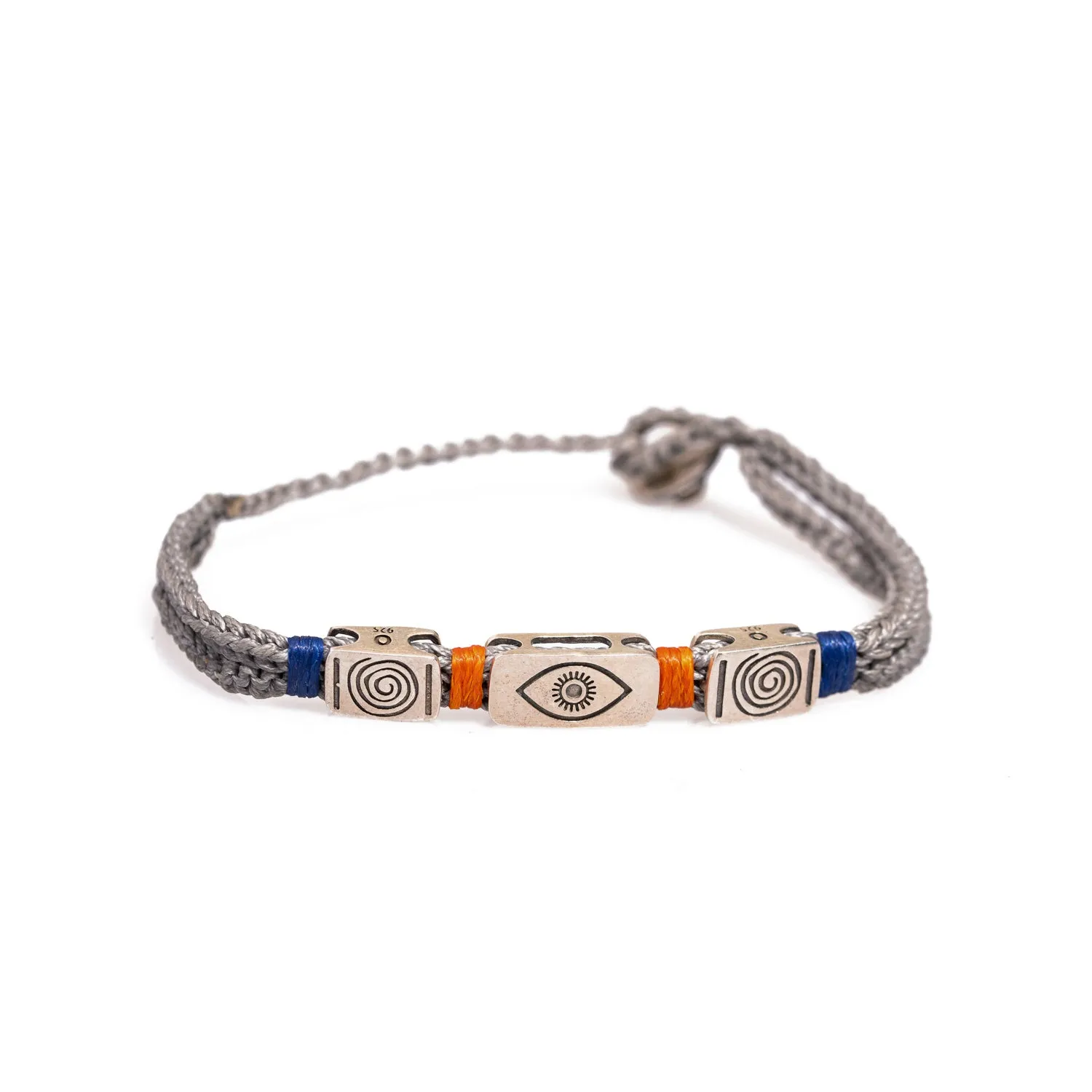 Evil Eye & Soul Grey Cord Striking Hope Men Bracelet