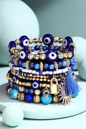 Evil Eye Charm Bracelet Stack