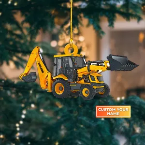 Excavator Heavy Equipment Custom Shaped Ornament 1074