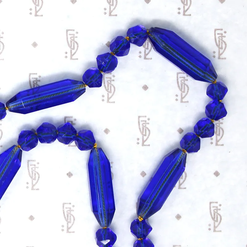 Exquisite Bright Blue Bead Flapper Necklace