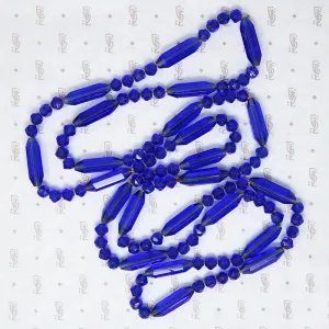Exquisite Bright Blue Bead Flapper Necklace