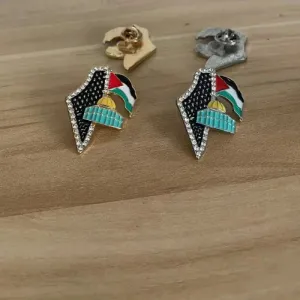 Fashionable And Exquisite New Arab Map Palestine Scarf Brooch For Temperament And Personality Men And Women Jewelry Gifts