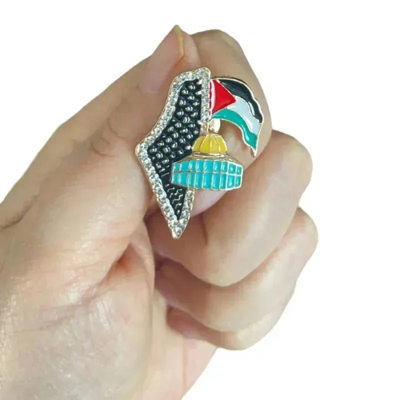 Fashionable And Exquisite New Arab Map Palestine Scarf Brooch For Temperament And Personality Men And Women Jewelry Gifts